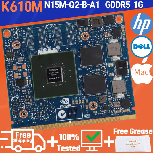 Quadro  K610M GDDR5 1GB For iMac A1311 A1312 HD6970m Upgrade Laptops Graphic Video Card HP DELL zbook15 728554-001 N15M-Q2-B-A1